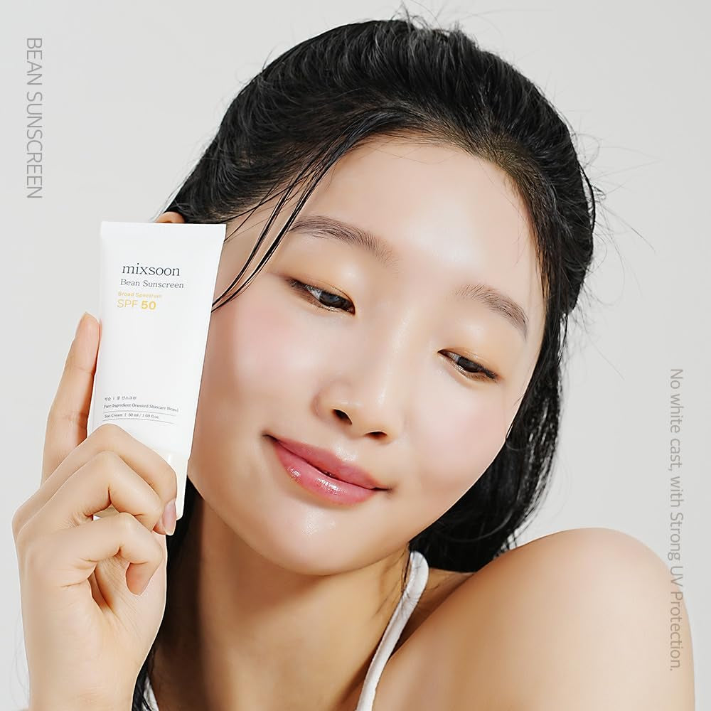 Bean Sunscreen SPF 50 Airy Texture Type for Face Korean Skin Care 1.69 Fl Oz / 50Ml