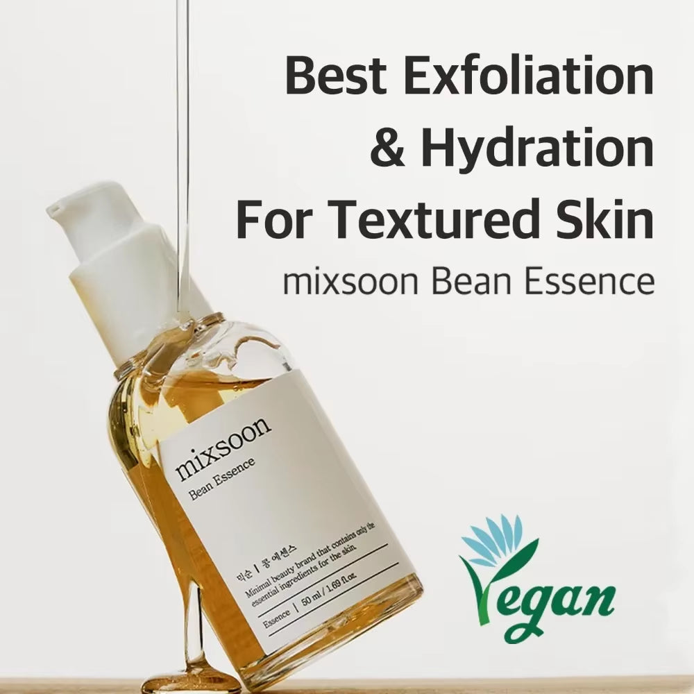 Mixsoon Bean Essence Vegan Snail Facial Exfoliating Essence Facial Moisturizing Korean Skin Care Product Glassskin/50 Ml