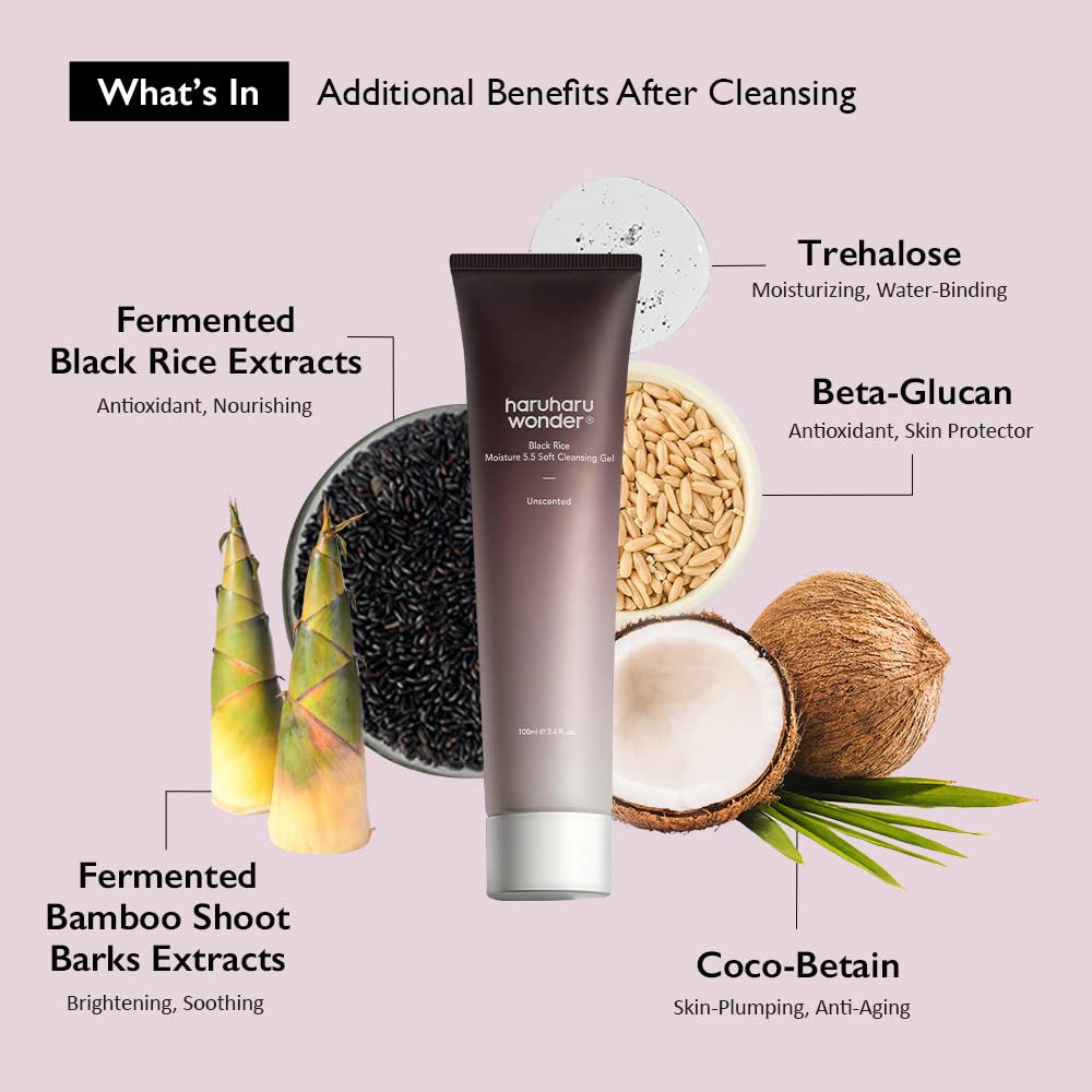 Wonder Black Rice Moisture 5.5 Soft Cleansing Gel 100Ml Fermented Black Rice Face Wash Foam Cleanser