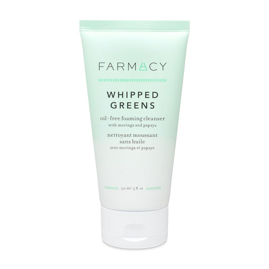 Whipped Greens Foaming Face Wash for Oily Skin - Oil-Free Exfoliating Cleanser with Green Clay for Clean, Hydrated Skin (150ml)